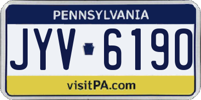 PA license plate JYV6190