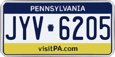 PA license plate JYV6205