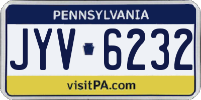 PA license plate JYV6232