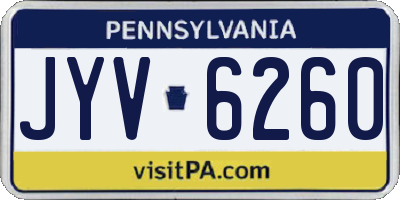PA license plate JYV6260