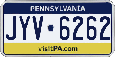 PA license plate JYV6262