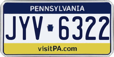 PA license plate JYV6322