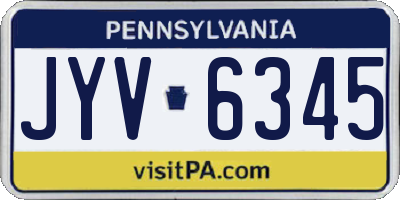 PA license plate JYV6345