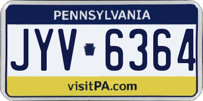 PA license plate JYV6364