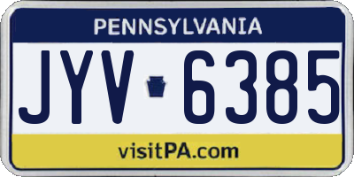PA license plate JYV6385