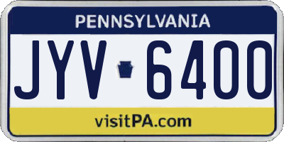 PA license plate JYV6400