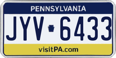 PA license plate JYV6433