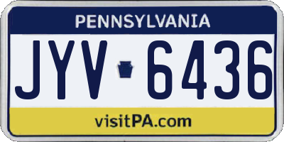 PA license plate JYV6436