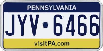 PA license plate JYV6466