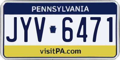 PA license plate JYV6471
