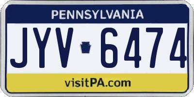 PA license plate JYV6474