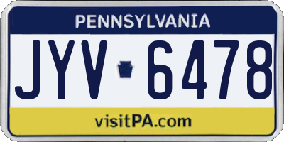PA license plate JYV6478