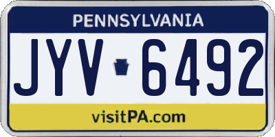 PA license plate JYV6492