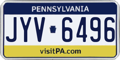 PA license plate JYV6496
