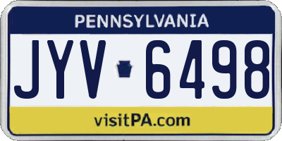 PA license plate JYV6498