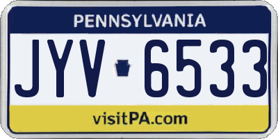 PA license plate JYV6533