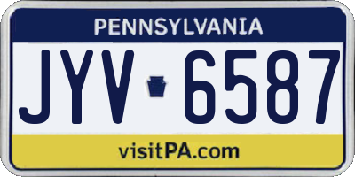 PA license plate JYV6587