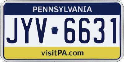 PA license plate JYV6631