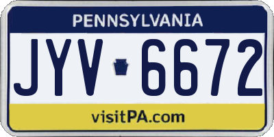 PA license plate JYV6672