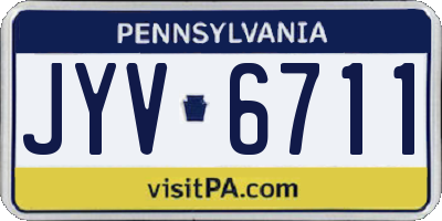 PA license plate JYV6711