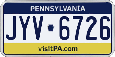 PA license plate JYV6726