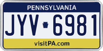 PA license plate JYV6981