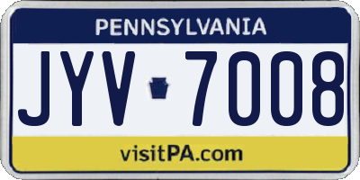 PA license plate JYV7008