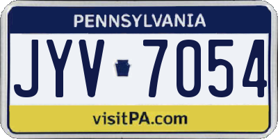 PA license plate JYV7054