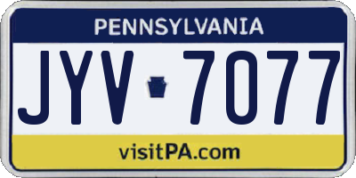PA license plate JYV7077