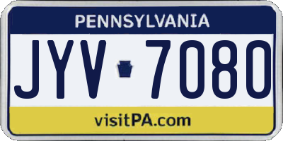 PA license plate JYV7080