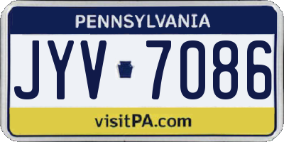 PA license plate JYV7086