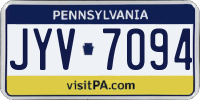 PA license plate JYV7094