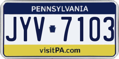 PA license plate JYV7103