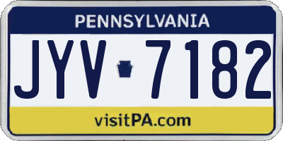 PA license plate JYV7182