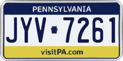PA license plate JYV7261