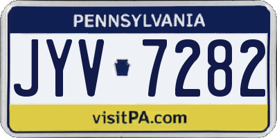 PA license plate JYV7282