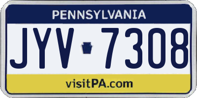 PA license plate JYV7308