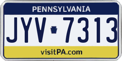 PA license plate JYV7313