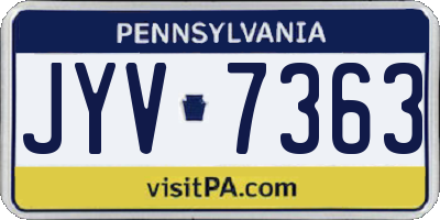 PA license plate JYV7363
