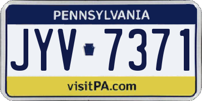 PA license plate JYV7371