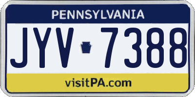 PA license plate JYV7388