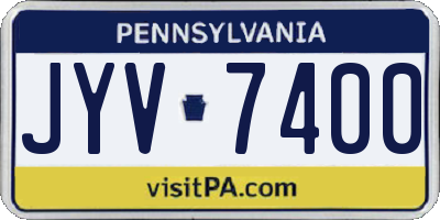 PA license plate JYV7400