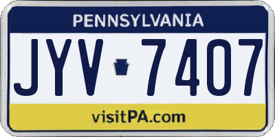 PA license plate JYV7407