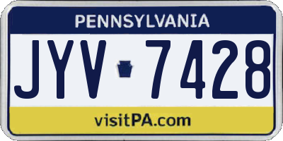 PA license plate JYV7428