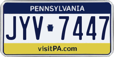 PA license plate JYV7447