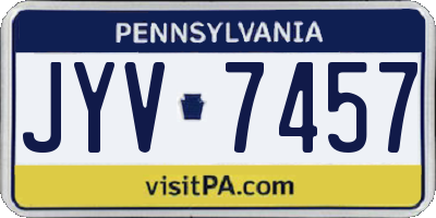 PA license plate JYV7457