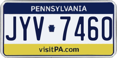 PA license plate JYV7460