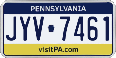 PA license plate JYV7461