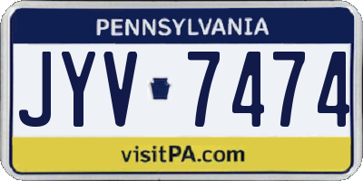 PA license plate JYV7474