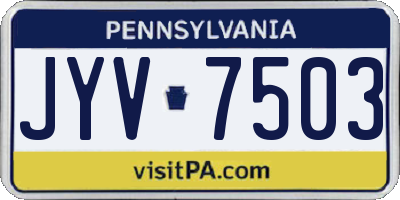 PA license plate JYV7503
